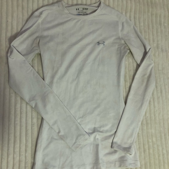 💥2/15$ White fitted under armour long sleeve size xs - Picture 1 of 3
